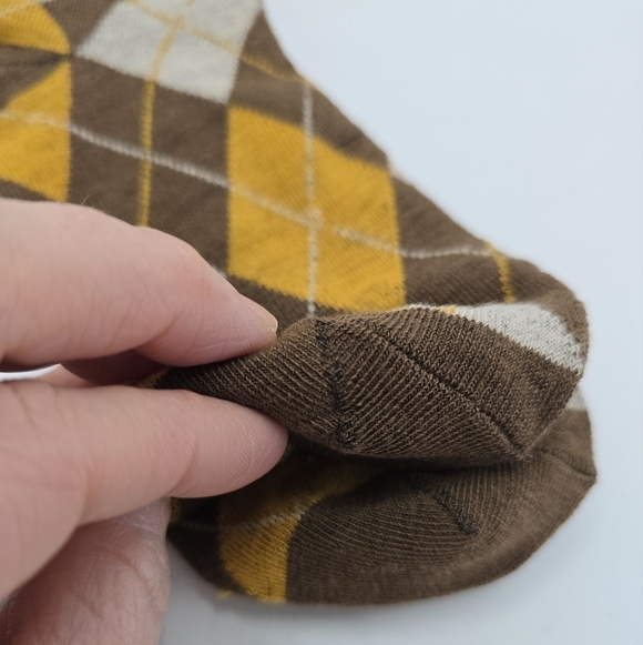 Bohemian | Argyle tan brown maximalist print preppy tube socks - Picture 4 of 7
